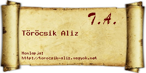 Töröcsik Aliz névjegykártya